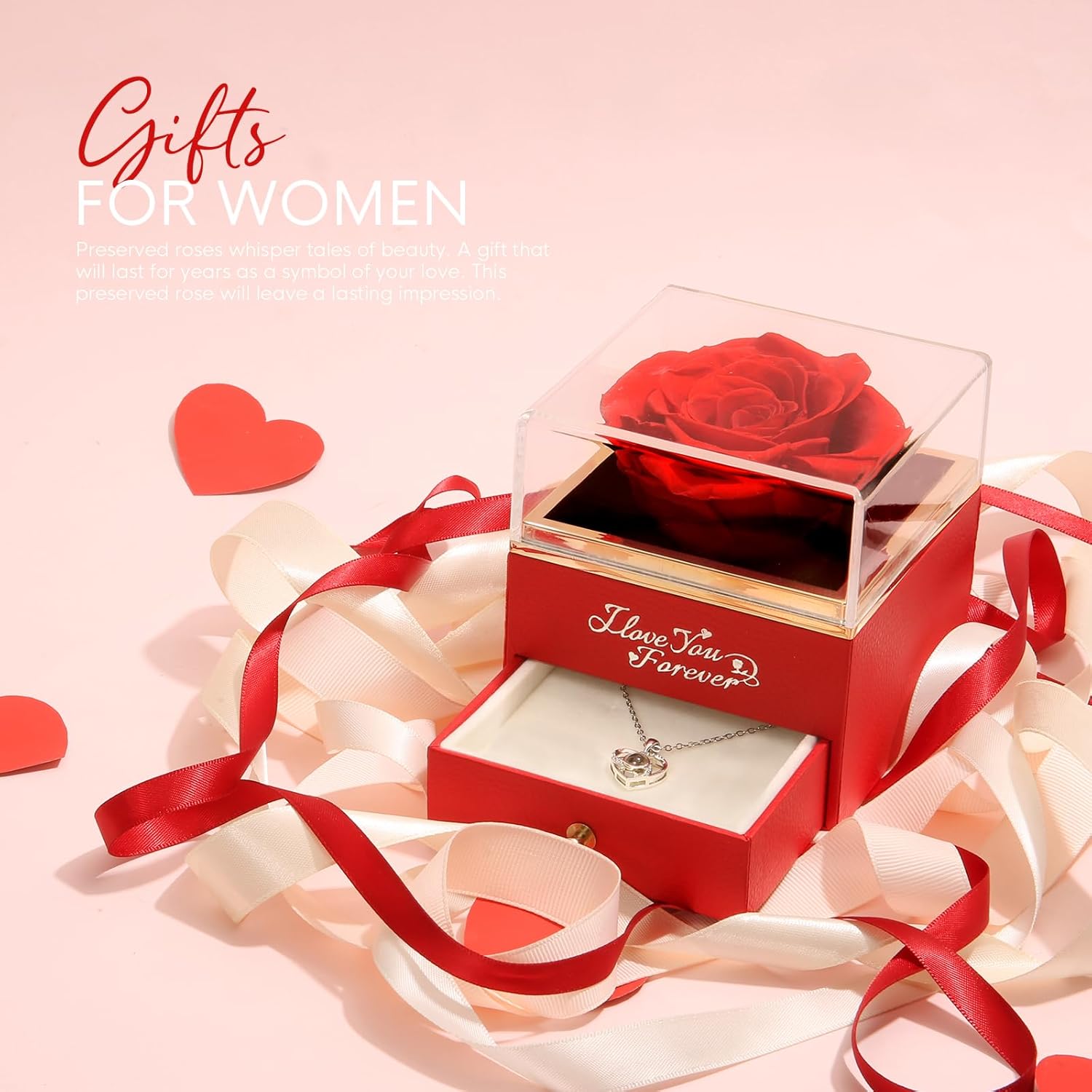 Eternal Rose Necklace Gift Set